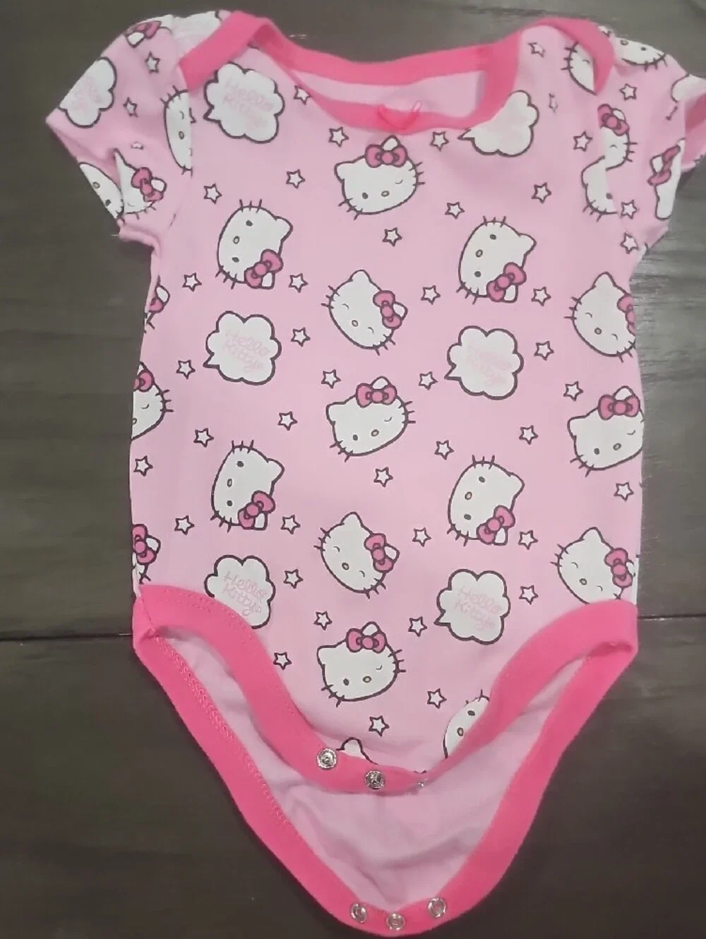 Hello Kitty Pink Allover Graphic Bodysuit ● NEVER BEEN WORN